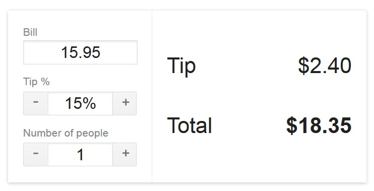 Google tip calculator