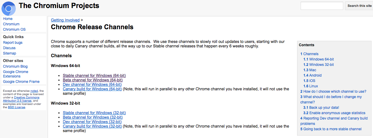chrome canary vs. chrome dev chrome canary vs. chrome dev
