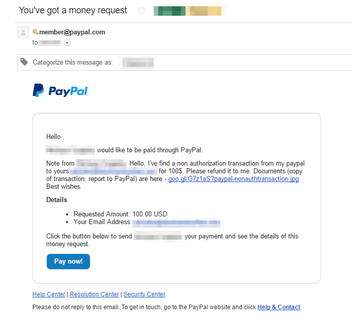 Paypal email