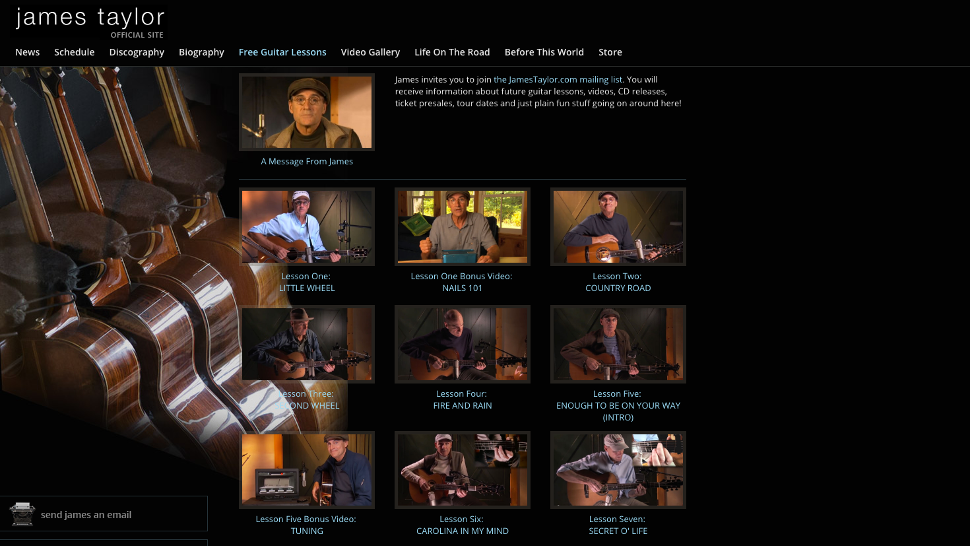 Have James Taylor give you a free guitar lesson