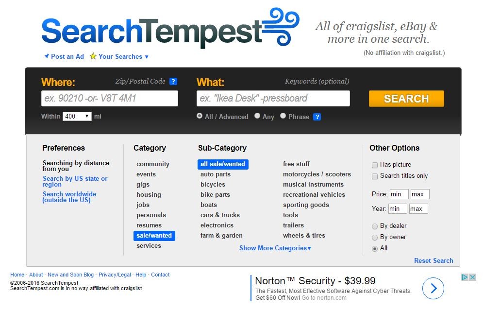 Search Craigslist, eBay and more all at once