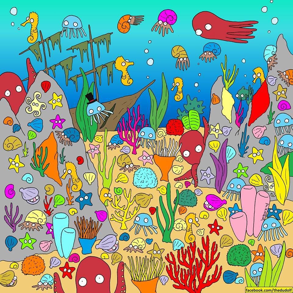 Find the hidden fish in this colorful aquatic brainteaser and you