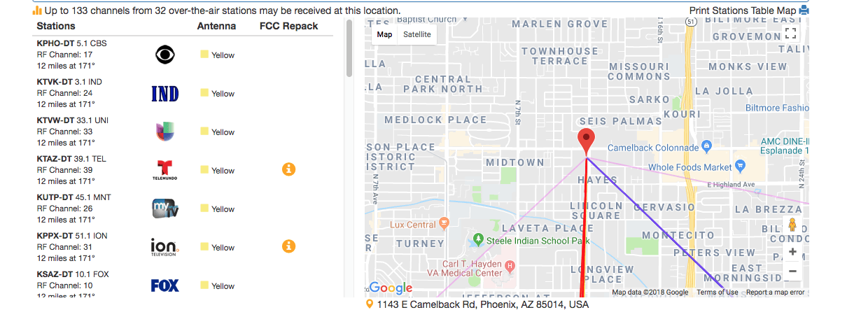 clear tv channels in my area