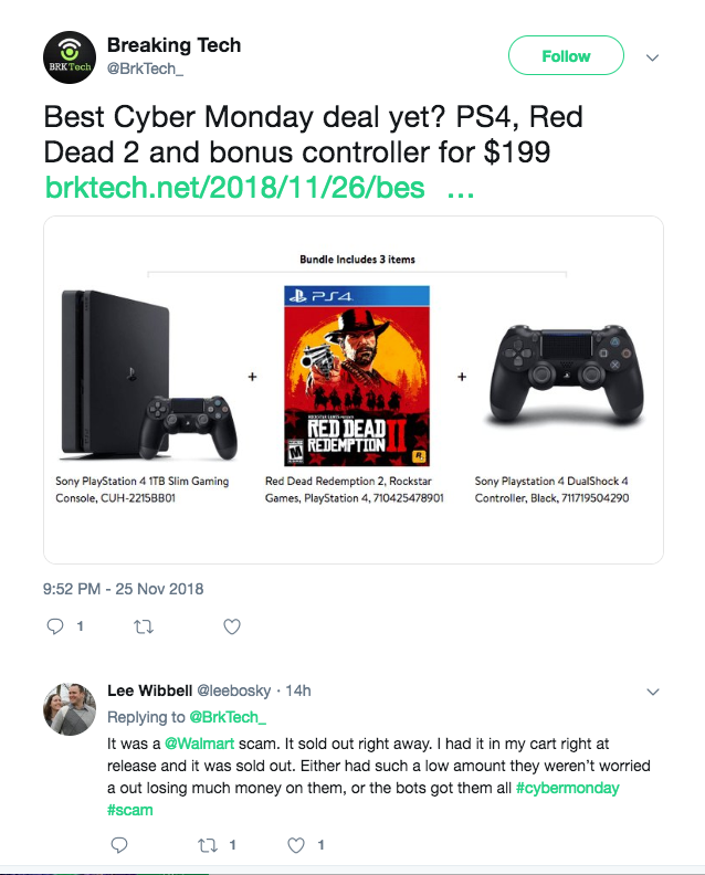 cyber monday 2018 walmart ps4