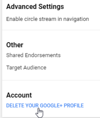 Google Plus delete profile