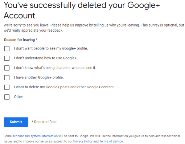 Google Plus survey
