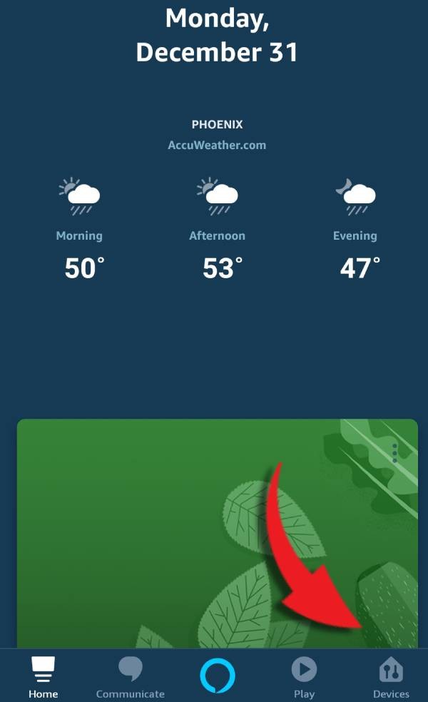 Amazon Alexa App device menu