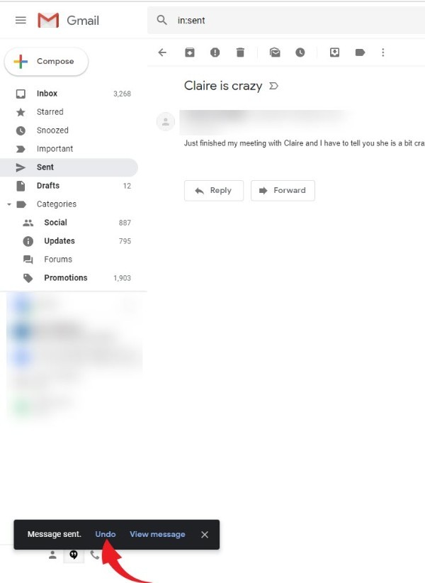 if you delete an email from gmail does it unsend