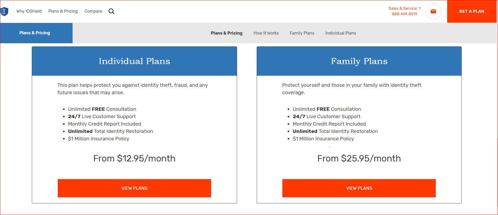 Identity Theft Protection Comparison Chart