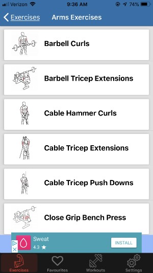gym exercises app example of library of exercises