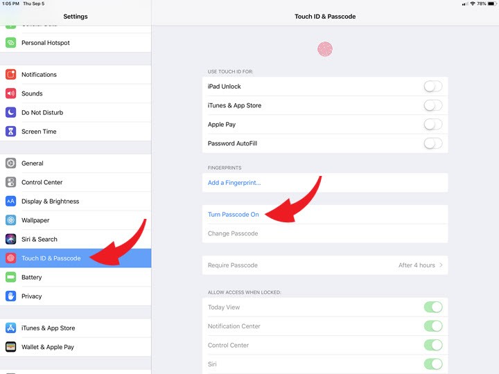 Set up your iPad step 1