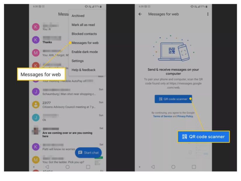How to send and receive texts from a pc using android messages