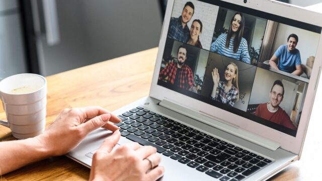zoom on a laptop