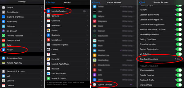 location of my iphone