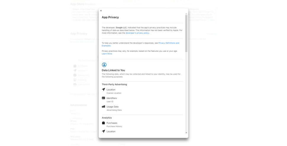 Gmail privacy iOS