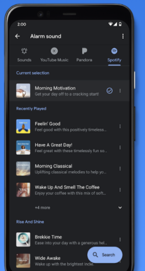 Clock music wakeup Android