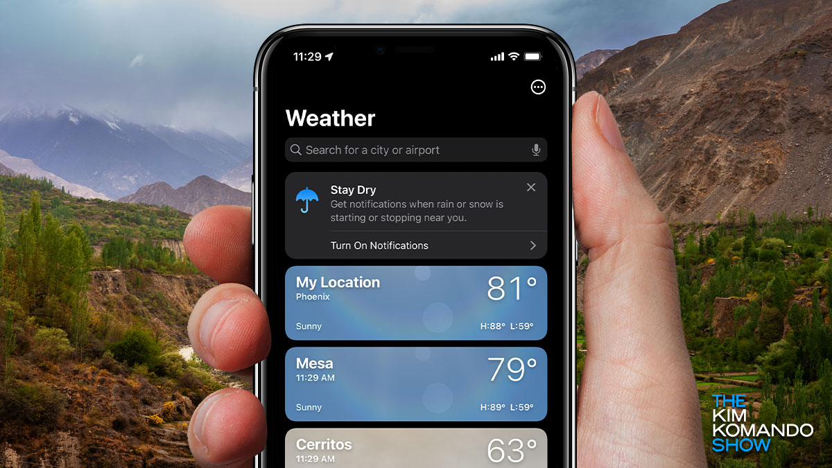 Cool trick to get your iPhone to warn you right before it rains