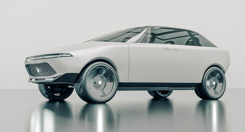 Apple car outside