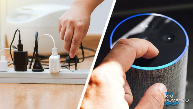 old surge protector and first-generation Amazon Echo speaker